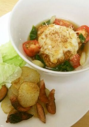 とろけるチーズのスープ焼おにぎりプレート-レシピのメイン写真