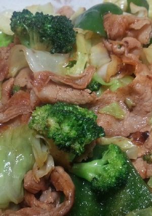 豚肉とキャベツとブロッコリーの炒めもの-レシピのメイン写真