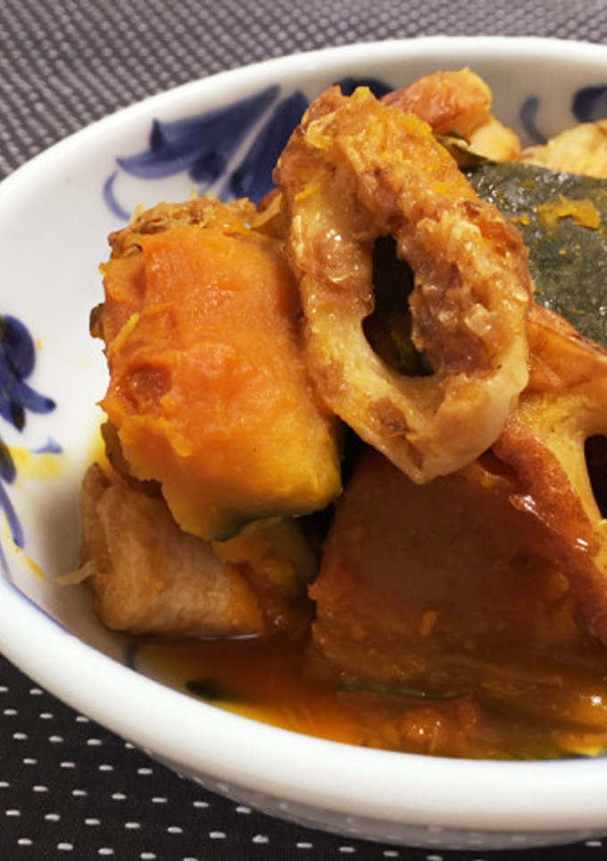 かつお節と一緒に☆かぼちゃとちくわの煮物-レシピのメイン写真