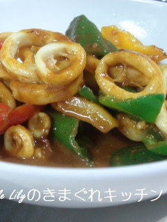 いかとパプリカのカレー蒸し-レシピのメイン写真