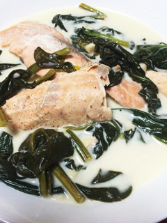 ふっくら!!鮭とほうれん草のクリーム煮-レシピのメイン写真