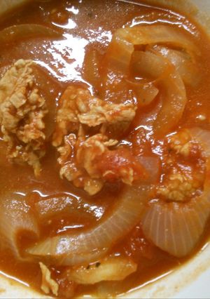 簡単♪ 豚肉 玉ねぎの トマト煮込み！-レシピのメイン写真