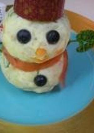 クリスマスに♪ポテトサラダの雪だるま-レシピのメイン写真