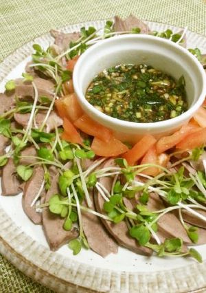 家計にやさしい☆ゆで豚ハツの香味だれかけ-レシピのメイン写真