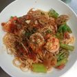 海老と蓮根のトマトパスタ