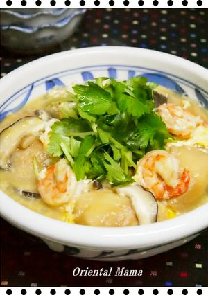 三つ葉香る丸麩と椎茸の卵とじ-レシピのメイン写真