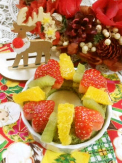 リースケーキ&フルーツ☆クリスマスカマン-レシピのメイン写真