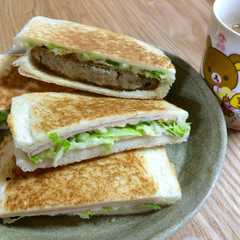 รูปของ フライパンでキャベツ入りホットサンド