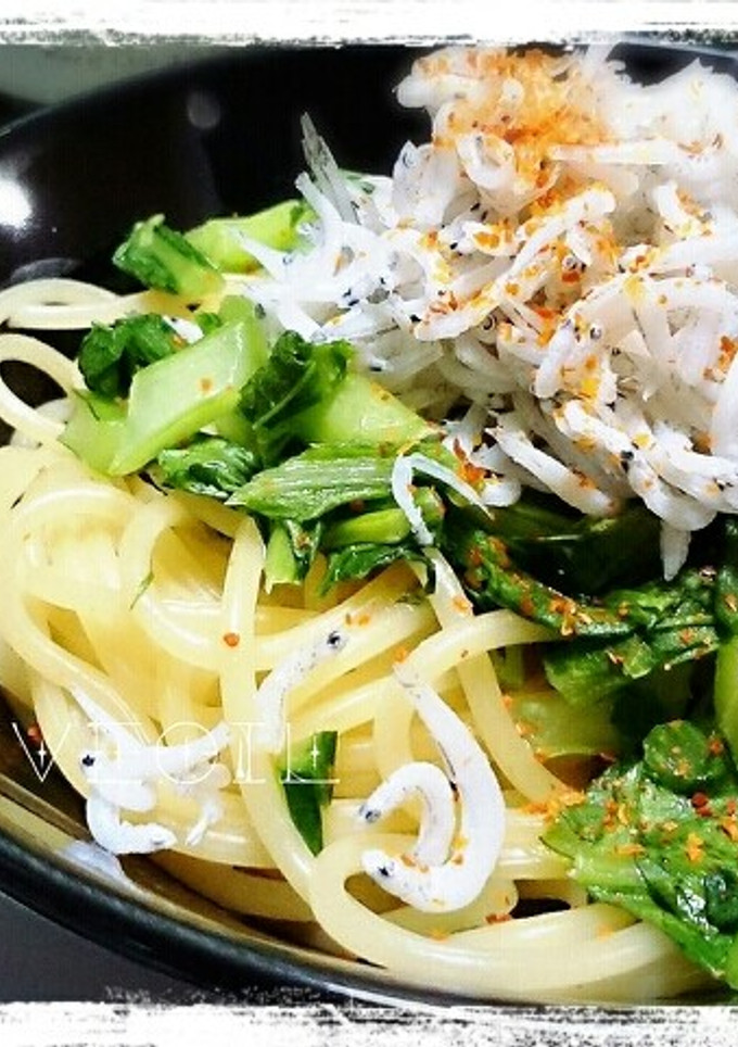 残りがち！蕪の葉としらすの和風パスタ-レシピのメイン写真