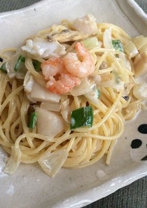 シーフードクリームパスタ-レシピのメイン写真