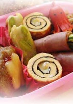 ■卵1個でお弁当■チーズ海苔巻き卵焼き■-レシピのメイン写真