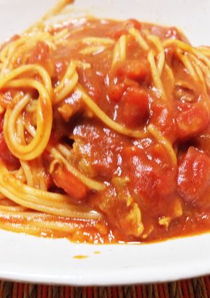 カレー風味トマトパスタ-レシピのメイン写真