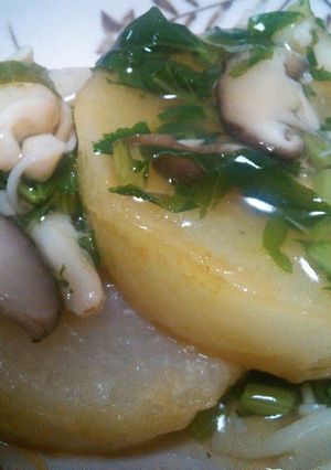 大根ステーキのきのこと大根葉あんかけ-レシピのメイン写真