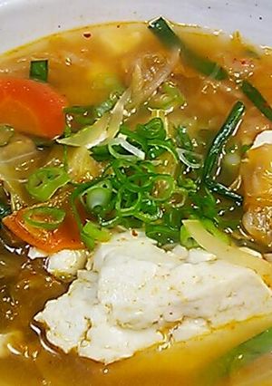 【*キムチと豆腐のスープ*】-レシピのメイン写真