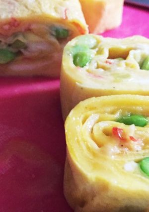 枝豆カニカマ彩り卵焼き☆弁当冷凍保存用-レシピのメイン写真