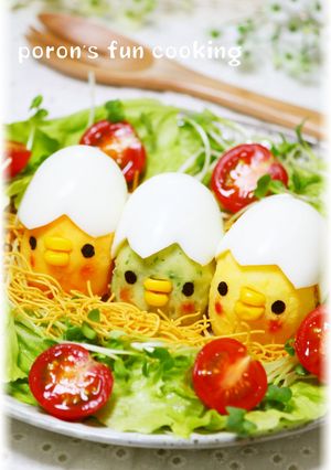 ✿ピヨピヨ♪ひよこの揚げ麺サラダ✿-レシピのメイン写真