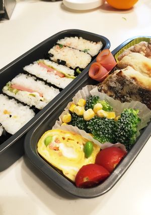 弁当15卵焼き春巻きおにぎらず-レシピのメイン写真