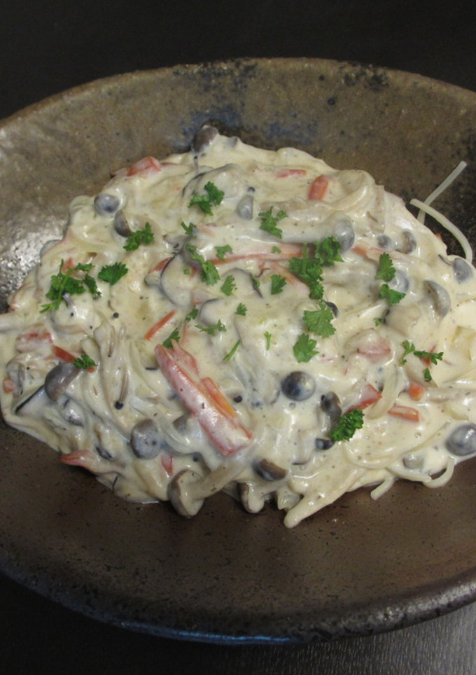 簡単　茸クリームパスタ　豆乳使用-レシピのメイン写真