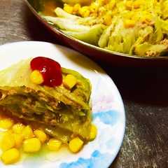 รูปของ 白菜とツナのミルフィーユ煮☆