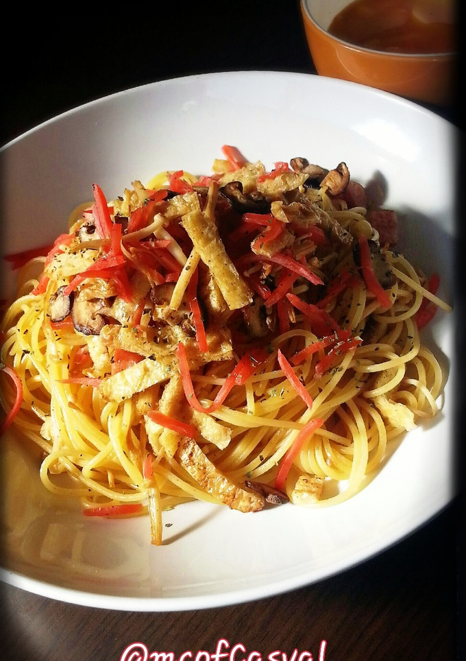 紅生姜と油揚げのめっちゃ和風パスタ-レシピのメイン写真