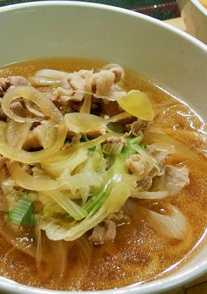 ねぎたっぷりのあったか肉うどん-レシピのメイン写真