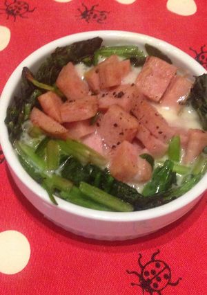 スパム&ほうれん草★ココットカマン-レシピのメイン写真