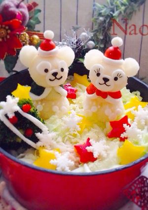 大根おろしアート☆雪だるまダッフィー-レシピのメイン写真