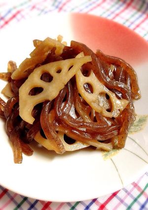 ☆れんこんとこんにゃくのきんぴら☆常備菜-レシピのメイン写真