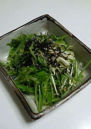 水菜のかけて混ぜるだけ♪塩昆布サラダ☆-レシピのメイン写真