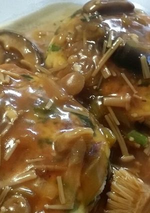 ほうれん草、豆腐のきのこソースハンバーグ-レシピのメイン写真