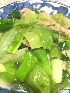 豚肉とレタスと九条ねぎの和風炒め-レシピのメイン写真