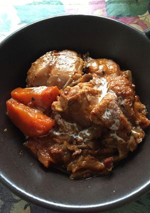 鶏肉の赤ワイン煮込み-レシピのメイン写真