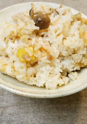しめじ＆ツナとさつまいもの炊き込みごはん-レシピのメイン写真