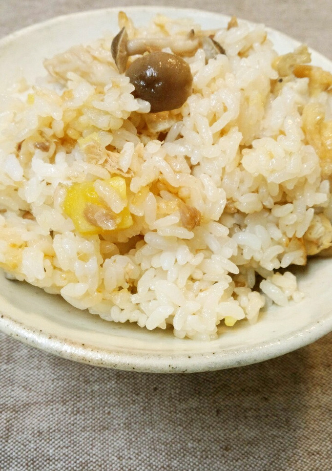 しめじ＆ツナとさつまいもの炊き込みごはん-レシピのメイン写真