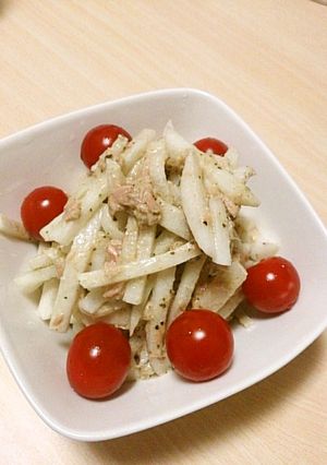 ワインに合う♪大根とツナのバジルサラダ-レシピのメイン写真