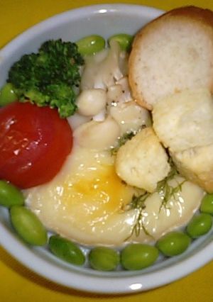 クルトンと枝豆と野菜のココット・カマン-レシピのメイン写真