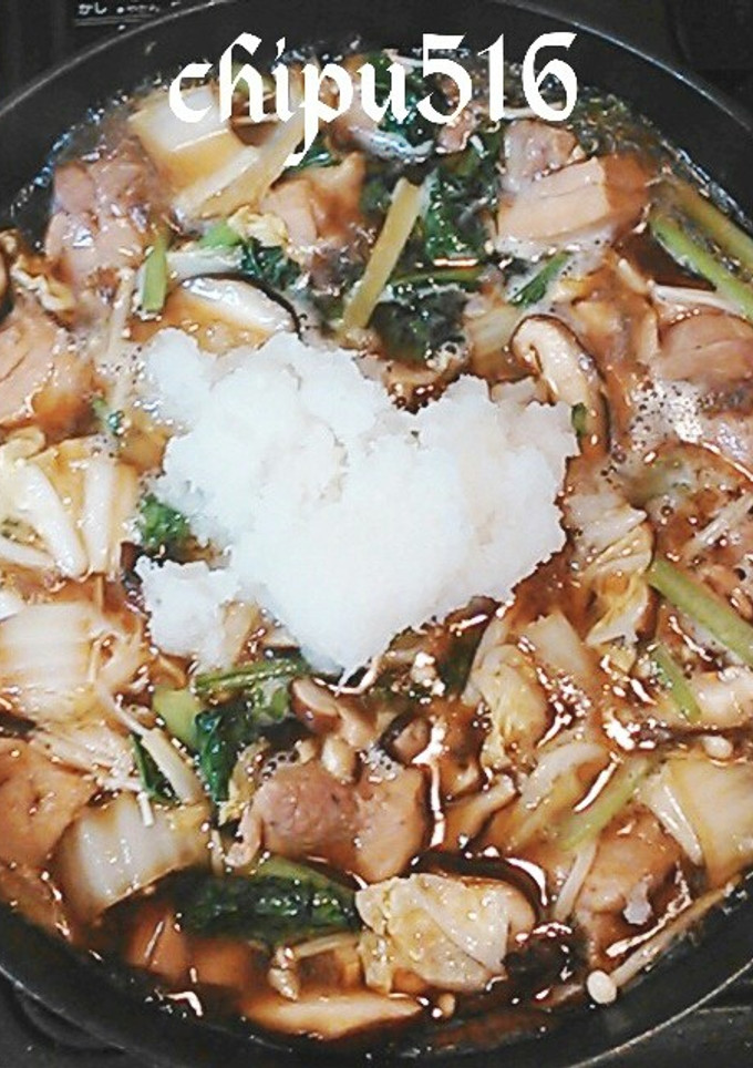 簡単　子供が喜ぶ鶏もも肉と白菜のみぞれ鍋-レシピのメイン写真