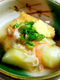 厚揚げとじゃが芋・カニカマのとろとろ煮♪-レシピのメイン写真