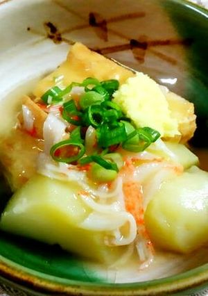 厚揚げとじゃが芋・カニカマのとろとろ煮♪-レシピのメイン写真