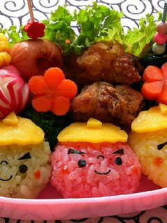 節分 簡単 キャラ弁*小鬼のトリオ-レシピのメイン写真