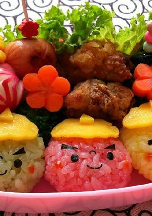 節分 簡単 キャラ弁＊小鬼のトリオ-レシピのメイン写真