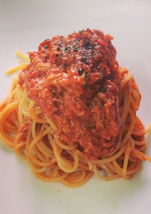 ツナとトマトジュースでボローニャ風パスタ-レシピのメイン写真