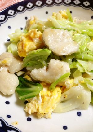 ニンニクたっぷり♪鶏キャべ卵炒め-レシピのメイン写真