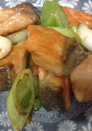 鮭と長ねぎのにんにく醤油焼き-レシピのメイン写真