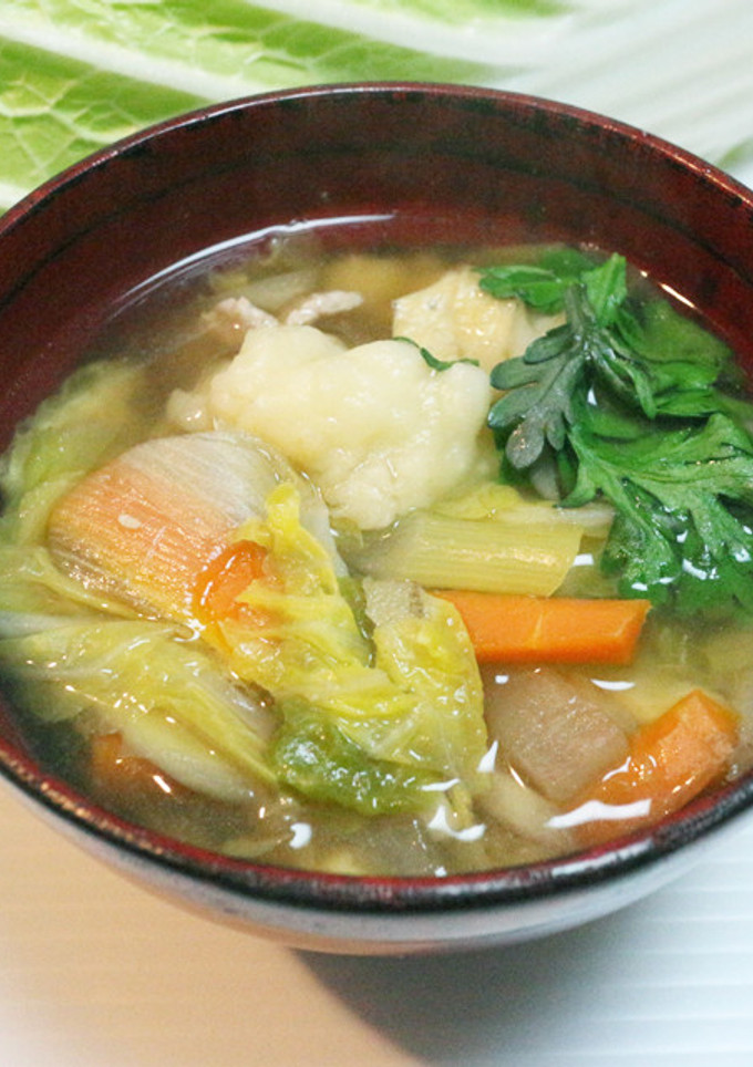 母の味、残り野菜で作るふわふわすいとん-レシピのメイン写真