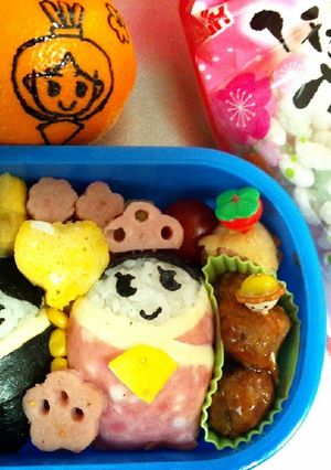 キャラ弁　お雛様　おにぎり　ひな祭り♬　-レシピのメイン写真