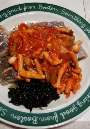 ＊スズキの海鮮蒸し～きのこソース＊-レシピのメイン写真