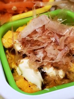 天かすいり卵でお好み焼き☆レンジでお弁当-レシピのメイン写真