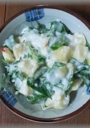 リンゴと水菜とヨーグルトのサラダ-レシピのメイン写真