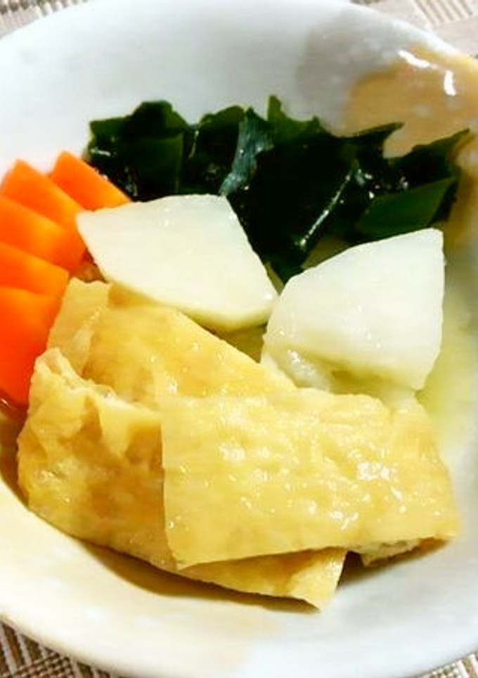 長芋とうす揚げ・わかめの煮物♪-レシピのメイン写真